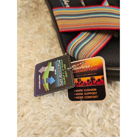 Skechers Memory Foam Stretch Woven Platform Sandals, Size 6 - Picture 2 of 7